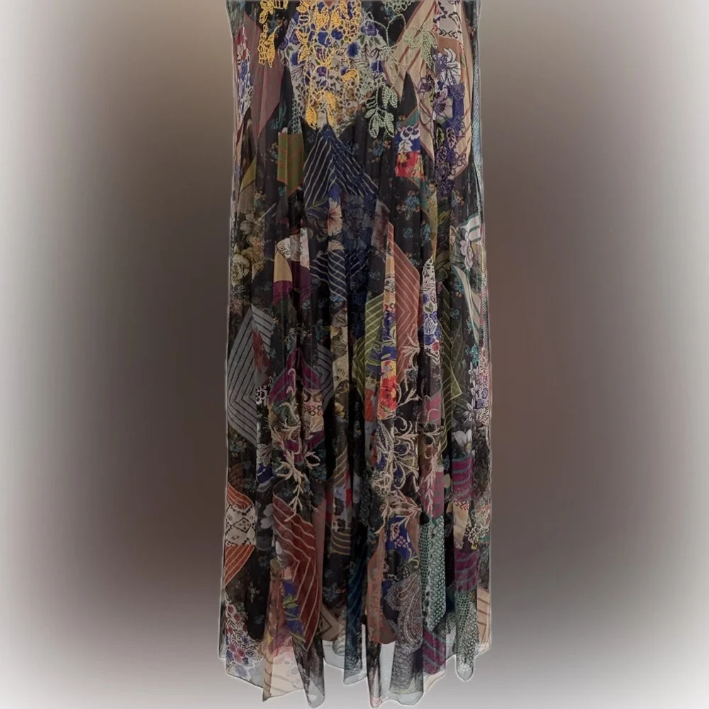 Johnny Was Colorful Patchwork Midi Dress - Picture 7 of 9